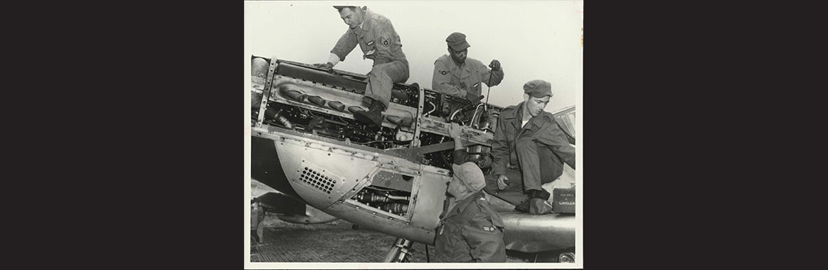 Maintenance crew of the 119th Fighter-Interceptor Squadron, New Jersey National Guard, 1955